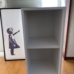 終了、中古IKEA食器棚、白165×72×32センチ