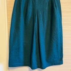ウール混　緑　スカート