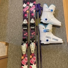 スキー板　108cm スキー靴　ストック　セット