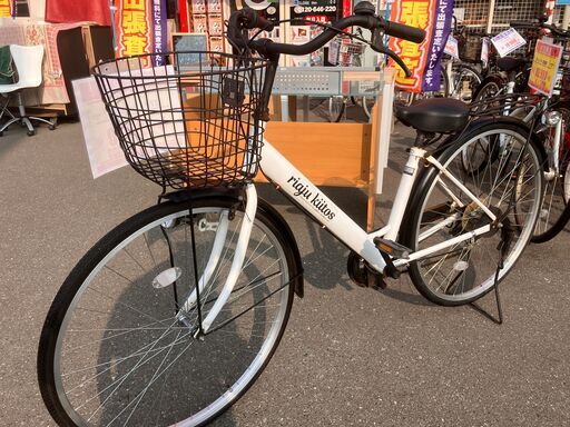 27インチ 自転車 シティサイクル ママチャリ ホワイト No.364 ※現金、クレジット、スマホ決済対応※