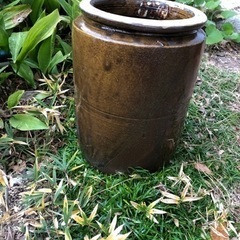 釉薬掛け陶器　植木鉢