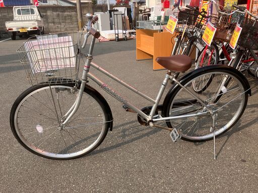 26インチ 自転車 シティサイクル シルバー No.355 ※現金、クレジット、スマホ決済対応※