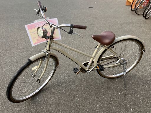 26インチ 自転車 シティサイクル ベージュ系 No.321 ※現金、クレジット、スマホ決済対応※