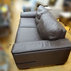 お値下げ！ヒューゴ ジャパン 3人掛けソファ 幅205㎝ レザー ダークブラウン HUGO JAPAN 革 西岡店