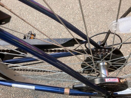 27インチ 自転車 6段変速 シティサイクル ママチャリ ネイビー系 No ...