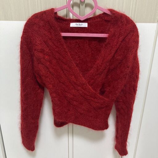 herlipto cache-coeur mohair knit top