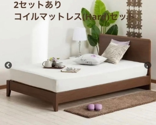 【候補者様決定】台あり！シングルベッドフレーム＋コイルマットレスHard