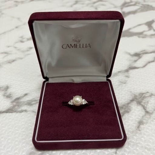 CAMELLIA カメリア 真珠+ダイヤモンド プラチナ 指輪 ジュエリーマキ 13号