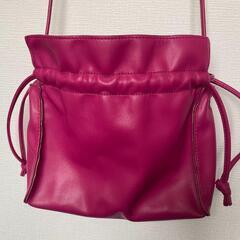 レディース ショルダーバッグ 薔薇色 バラ色 巾着袋 バッグ