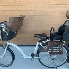 商談中　子供乗せ自転車　26インチ　後かご付き　変速機能付き 前後子供乗せ自転車26インチ