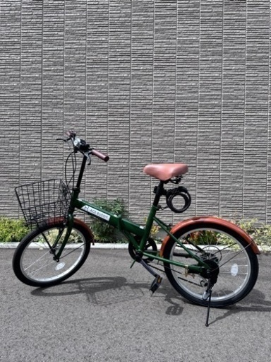 折りたたみ自転車 カゴ カギ ライト 6段変速 20インチ　おまけ付き