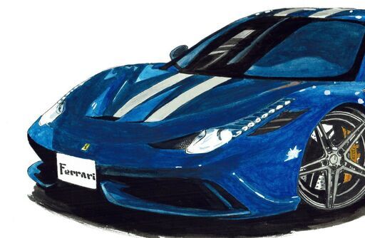 GC-379 フェラーリ458スペチアーレ 限定版画 直筆サイン有 額装済 作家 平右ヱ門 - 車のパーツ