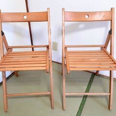 木製　折りたたみ椅子　2脚セット！