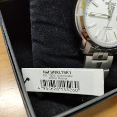 新品 セイコー5 自動巻スケルトンバック メンズ腕時計