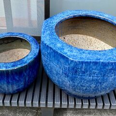 昭和レトロ　火鉢　2個　大小　水槽　植木鉢