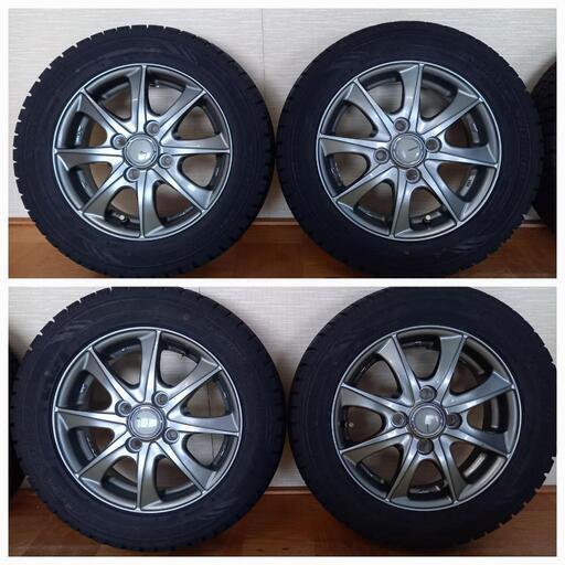 中古スタッドレスタイヤ2020年製&ホイール4本セット 155/65R13