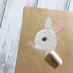 キッズアート「パステルで白い動物を描こう」