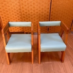 【引取】子供用椅子水色　2個セット