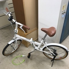 【ネット決済】ロ2301-088 おりたたみ自転車 白 汚れ キ...