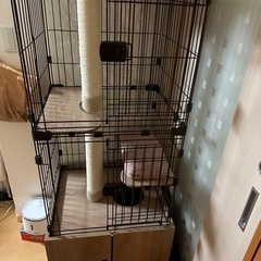 隠れ家キャットランドケージ　スリム PKC-600 マットブラウン