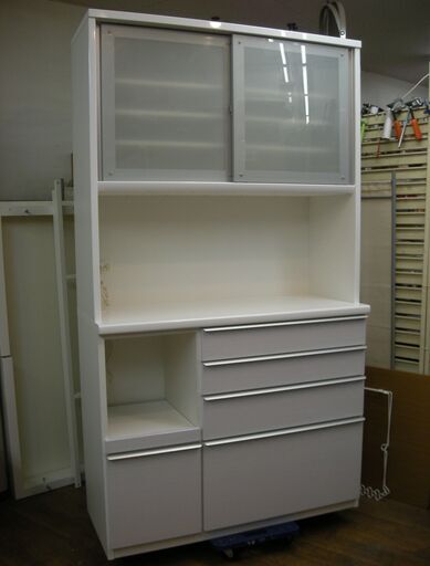 R334  松田家具 キッチンボード、食器棚、幅118cm 美品