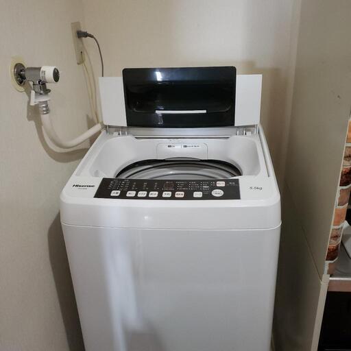 洗濯機(5.5キロ)ハイセンス2018年製、冷蔵庫(一人用)シンプルス2019年製電子レンジアイリスオーヤマ2019年製炊飯器(３合炊き)アイリスオーヤマ2018年製