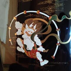 新品 清雅党スケボーデッキ風神雷神