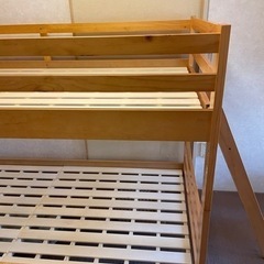 ▻2段ベッド 103×203×150cm はしご付き 木製 子供部屋 ニトリ 