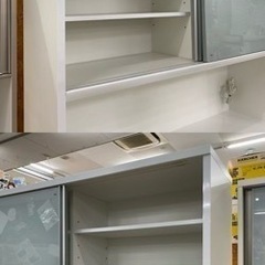 【愛品館 江戸川店】松田家具（MATSUDA）2枚スライド扉キッチンボード ID:151-007645-105