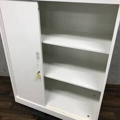 🔷🔶🔷KI15/16　OKAMURA オカムラ 3枚引き違い書庫 3段 鍵付 2017年製 スライド書庫 キャビネット レクトライン オフィス家具 スライド扉②🔷🔶🔷