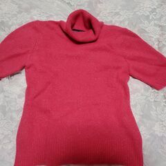 ■レディースニット②かわいい半袖タートル■ラメ入りセーター