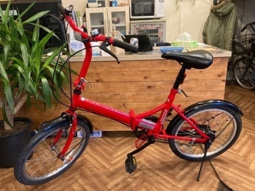 自転車 【前後タイヤ・チューブ新品！】6段変速 20インチ折りたたみ 