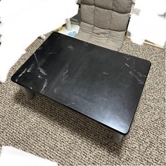 【無料】テーブル (60 × 90) 黒 大理石柄