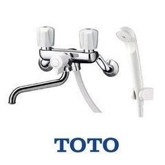 TOTO 2ハンドルシャワー水栓●シャワーヘッド、ホース、水栓のセット