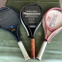硬式テニスラケット3本、プリンス、ダンロップ、ヤハマ