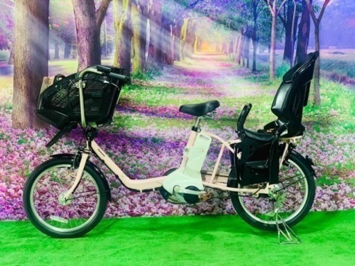 ❹ 4637子供乗せ電動自転車パナソニック3人乗り新品20インチ良好バッテリー