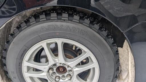 mt14.フルピンスパイクタイヤ、ホイール付4本