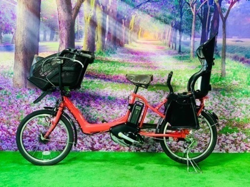 ❹ 4642子供乗せ電動自転車ブリヂストン3人乗り新品20インチ良好バッテリー