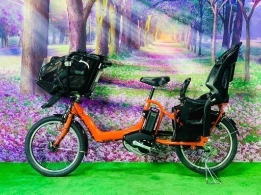 ❹ 4647子供乗せ電動自転車ブリヂストン3人乗り新品20インチ良好バッテリー