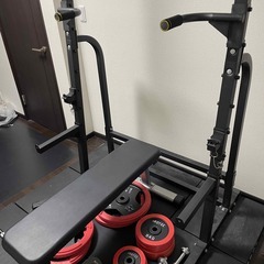 ホームジムセット、ベンチプレス、バーベル、懸垂、スクワット