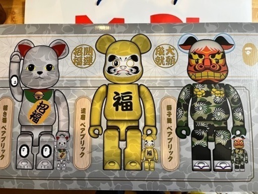 ベアブリック APE 招き猫達磨獅子舞3体セット