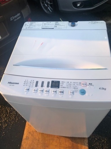【中古品】ハイセンス 縦型洗濯機 4.5kg HW-T45D 2020年製