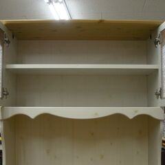 R509 可愛おしゃれ キッチンボードカップボード、幅80cm 一体型