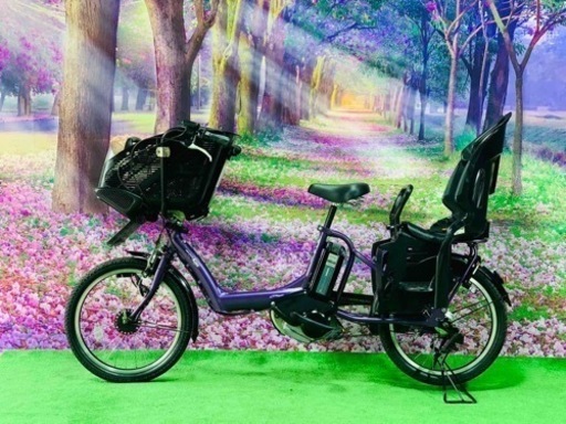 ❹ 4652子供乗せ電動自転車ヤマハ3人乗り新品20インチ良好バッテリー