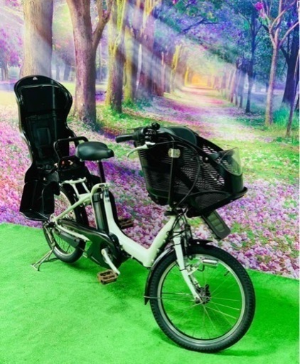 ❹ 4653子供乗せ電動自転車ヤマハ3人乗り新品20インチ良好バッテリー