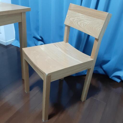 【済】unico ヒュッテ　ダイニングテーブル、椅子2脚、ベンチ椅子セット