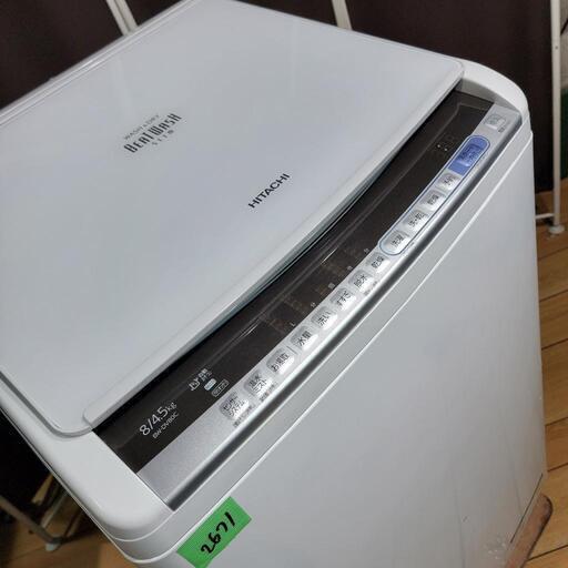 ‍♂️r050203売約済み❌2671‼️設置まで無料‼️乾燥機能付き✨高年式2019年製✨8kg/4.5kg 日立 ビートウォッシュ 洗濯機