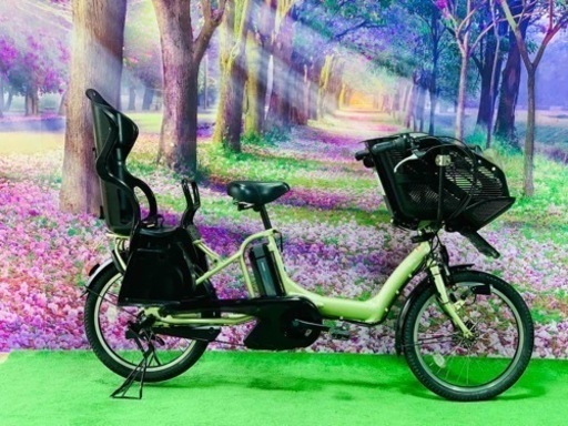 ❹ 4656子供乗せ電動自転車ヤマハ3人乗り新品20インチ良好バッテリー