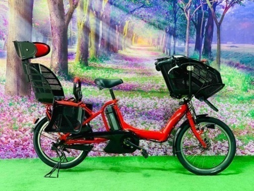 ❹ 4658子供乗せ電動自転車ヤマハ3人乗り新品20インチ良好バッテリー