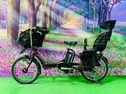 ❹ 4659子供乗せ電動自転車ブリヂストン3人乗り新品20インチ良好バッテリー